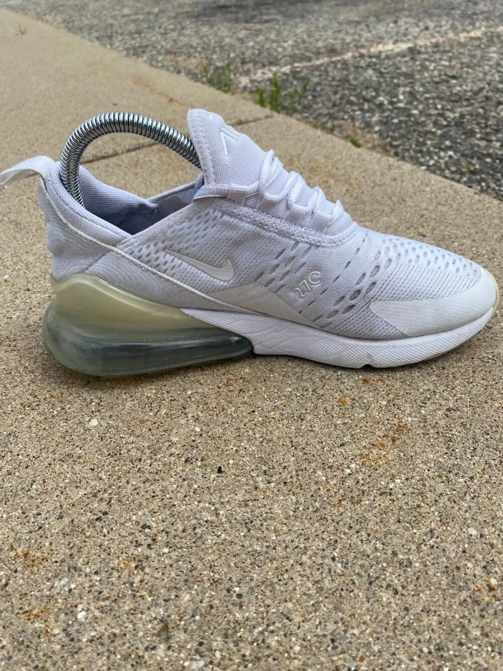 Share Nike Air Max 270 Shoes Youth Size 6.5Y US White Running Sneakers 943345-10